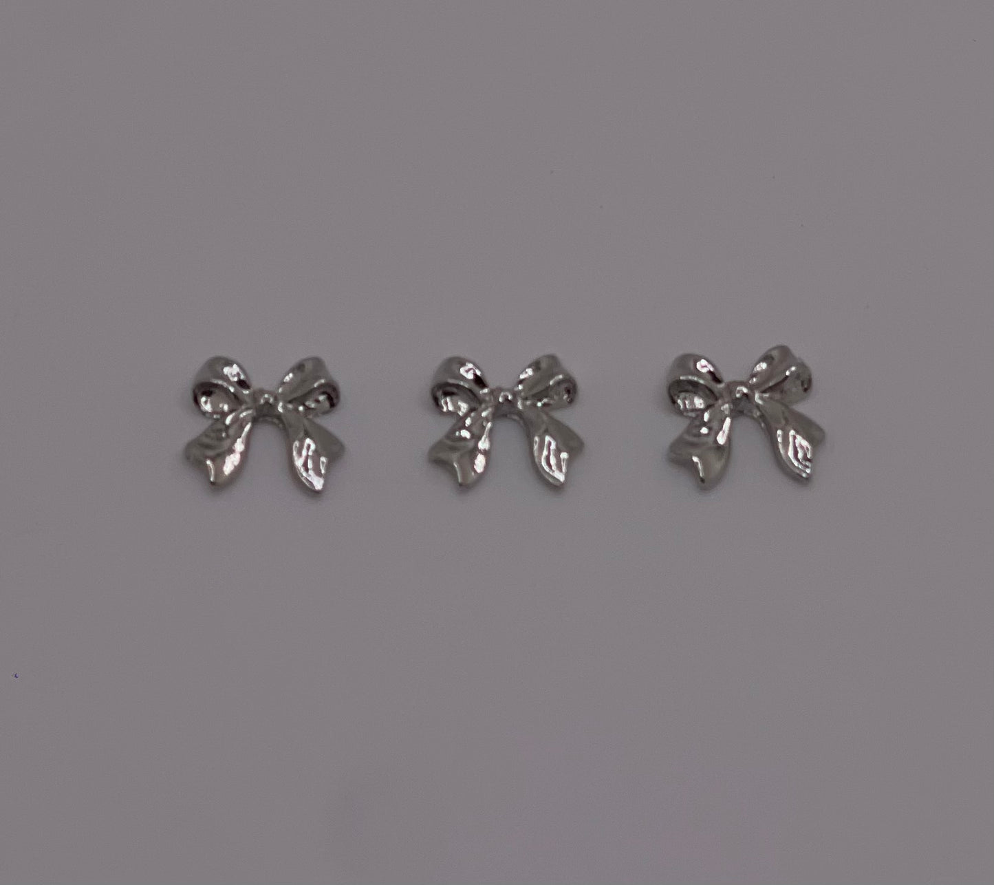 Chrome Silver Ribbon Charms (4pcs)