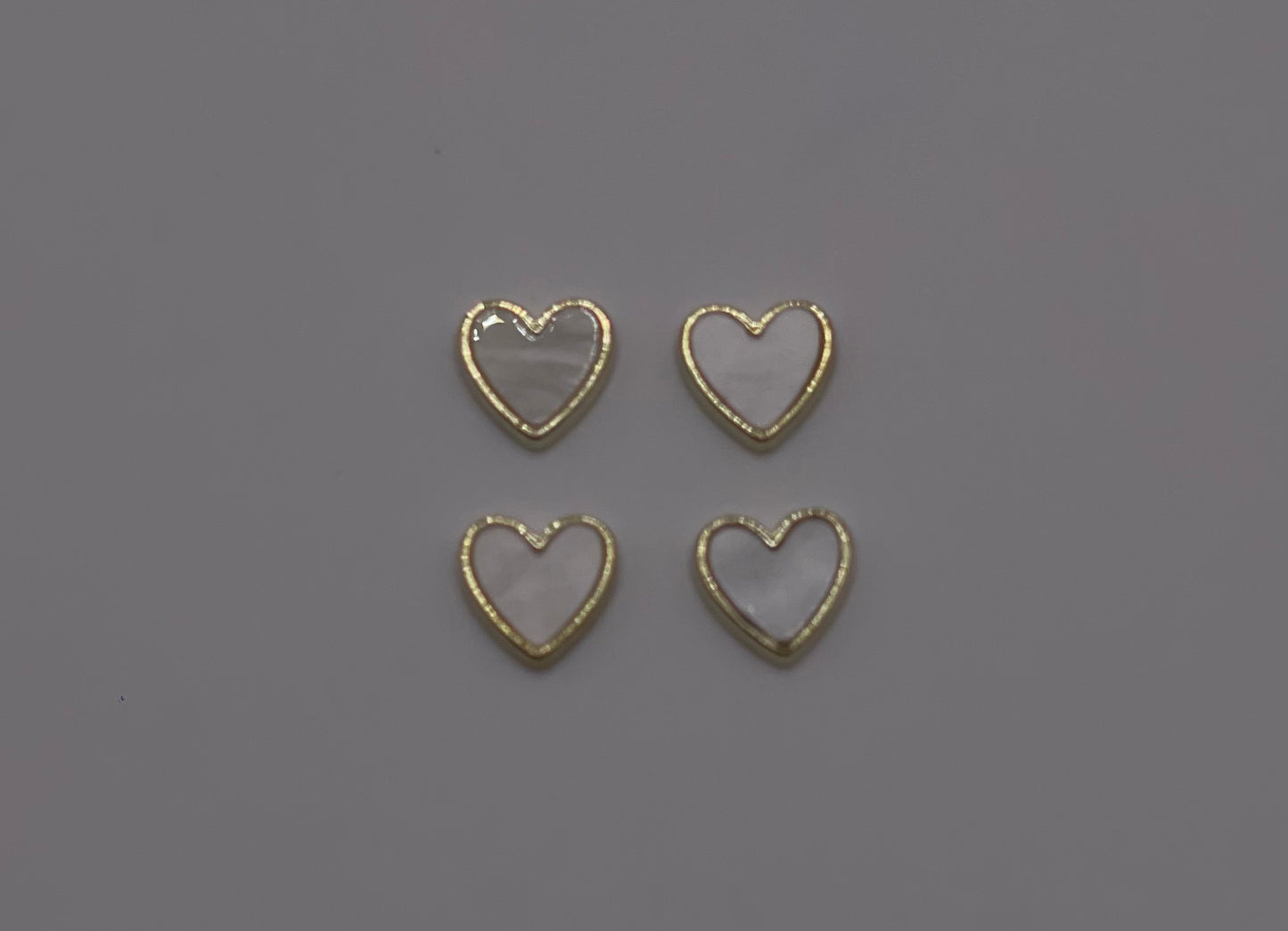 Gold/Pearl white Heart Charm