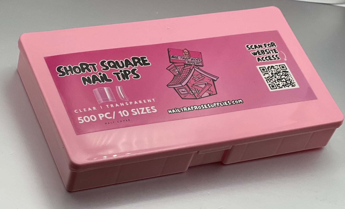Short Half Cover Tips- 500pc (box included)