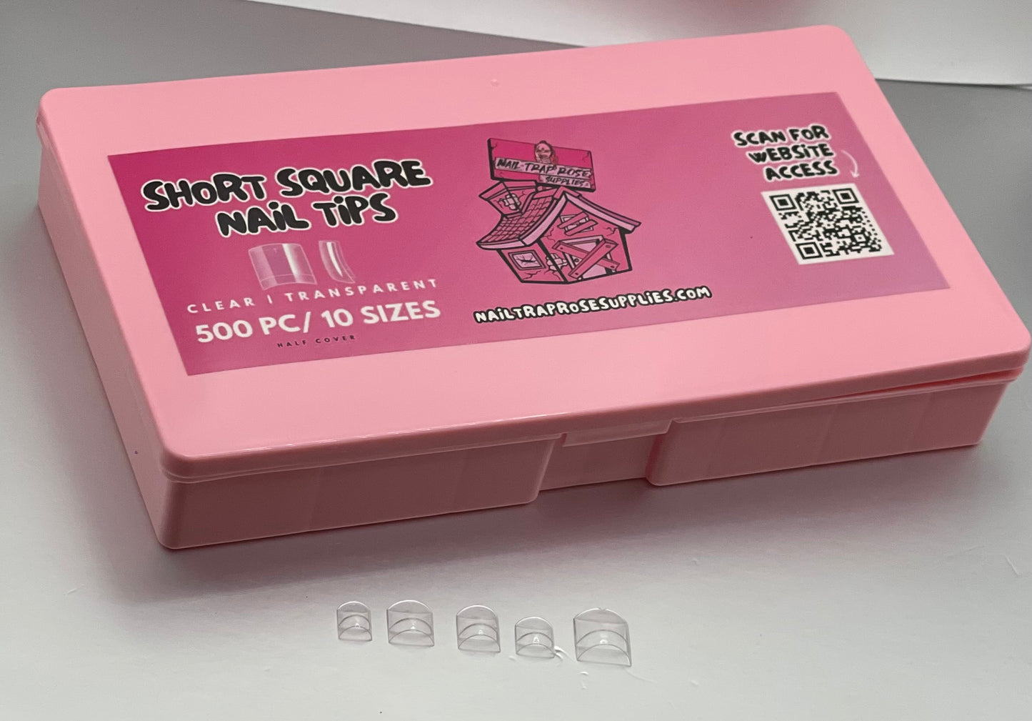 Short Half Cover Tips- 500pc (box included)