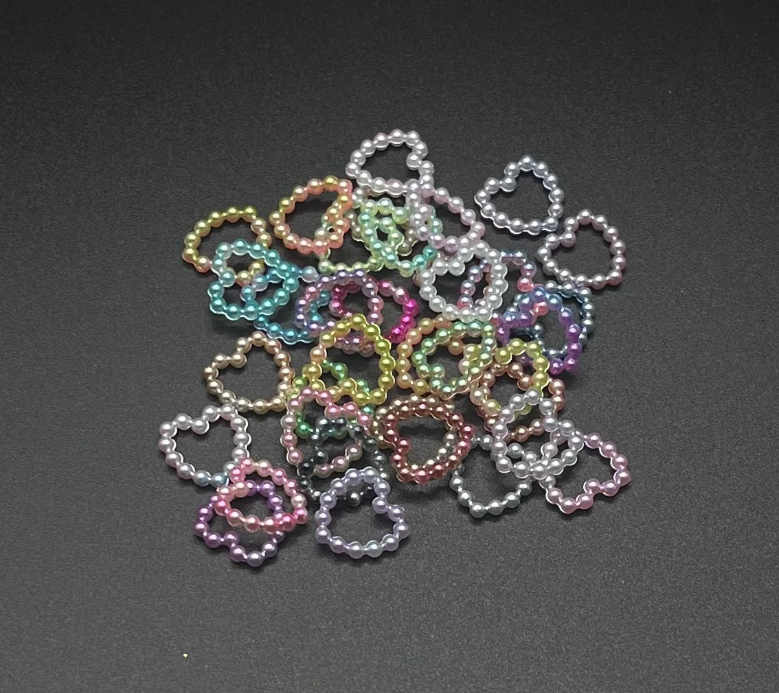 Pearl Hearts Outline (20pcs)- Assorted Colors