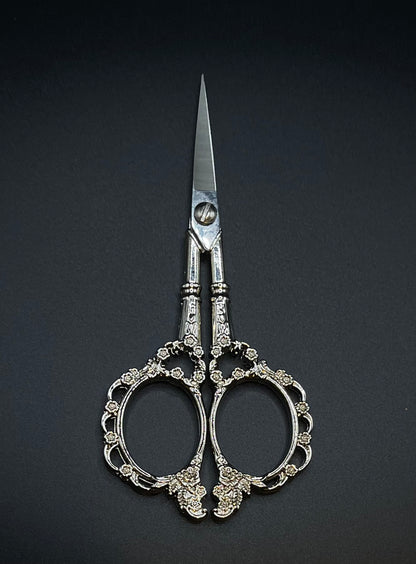 Sharp Stainless Steel Embroidered Scissor For Nail Tips-Silver