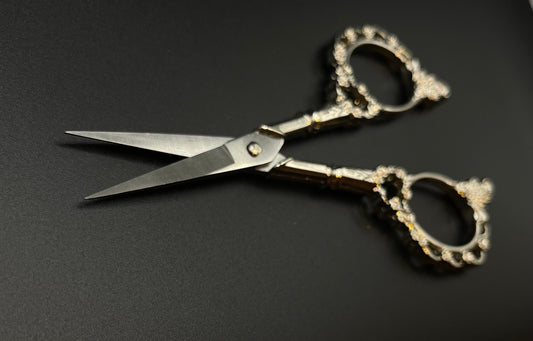 Sharp Stainless Steel Embroidered Scissor For Nail Tips-Silver