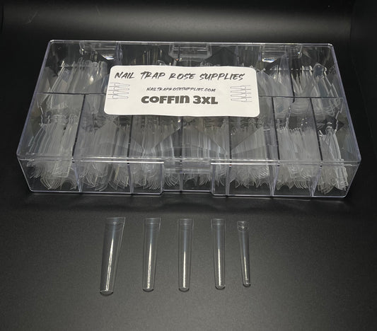 Coffin Tips 3XL (420pcs/box) Box Included- Clear