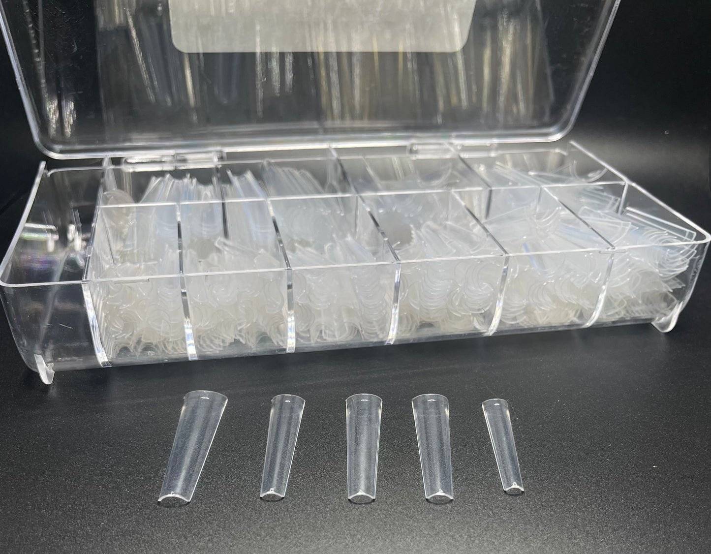 Coffin Tips XXL (500pcs/box) Box Included- Clear