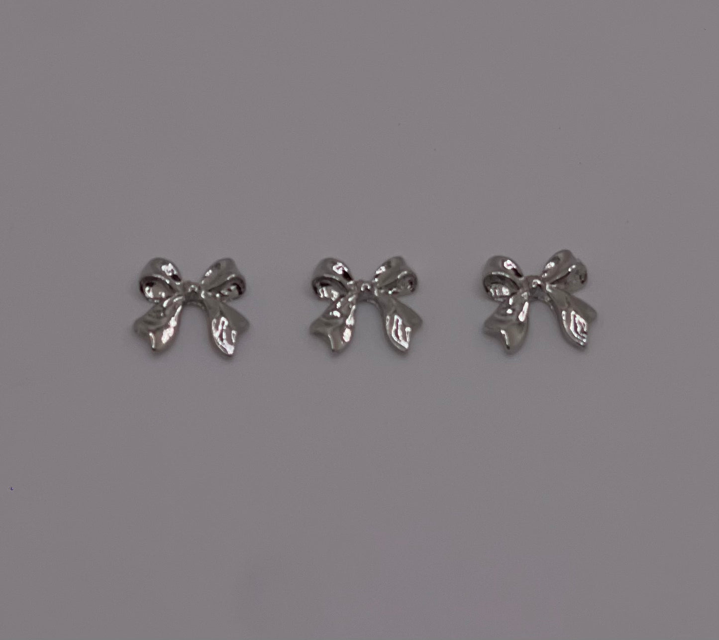 Chrome Silver Ribbon Charms (4pcs)