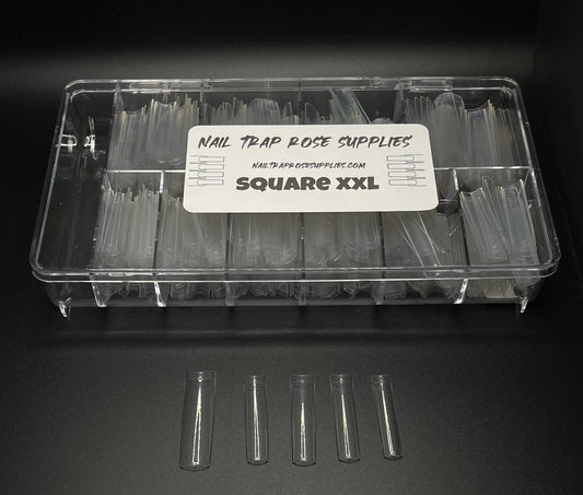 Square Tips XXL (500pcs/box) Box Included- Clear