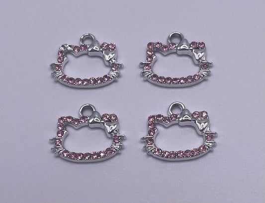 Hello Kitty Outline with Rhinestones- Pink