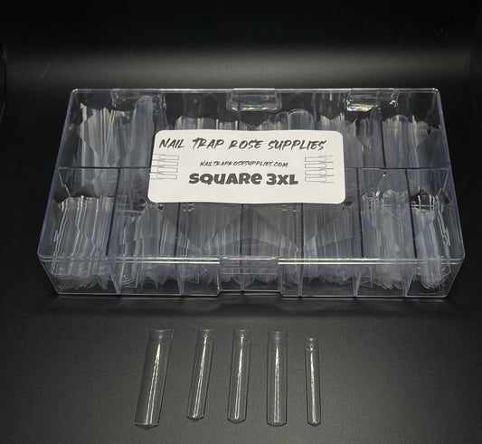 Square 3XL Tips (360pcs/box)- Clear